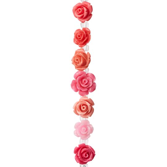 Pink Mix Reconstituted Stone Rose Beads, 10mm by Bead Landing™
